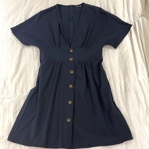 NWOT Navy V neck button sundress